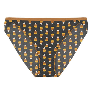 Women's Print Bamboo Bikini Brief - Midnight Candy Corn Underwear