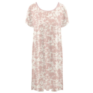 KicKee Pants Women's Print Hospital Gown - Baby Rose Tie Dye