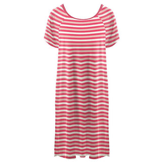 Women's Print Bamboo Labor and Delivery Hospital Gown - Hopscotch Stripe Hospital Gowns