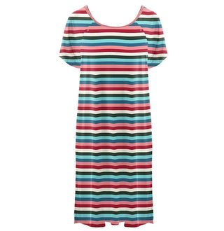 KicKee Pants Womens Print Labor and Delivery Hospital Gown - Snowball Multi Stripe