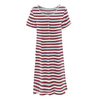 Women's Print Bamboo Nursing Nightgown - Playground Stripe Nightgowns