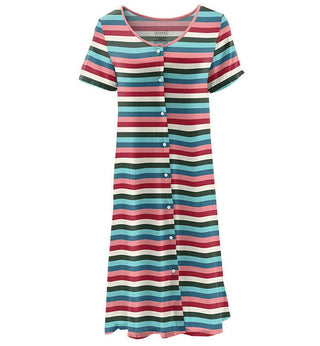 Women's Print Bamboo Nursing Nightgown - Snowball Multi Stripe Nightgowns