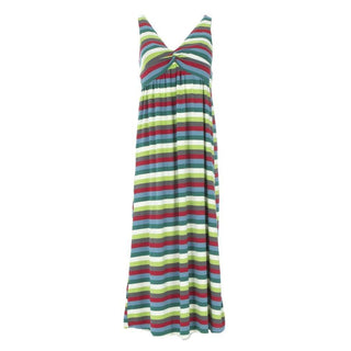 Women's Print Bamboo Simple Twist Nightgown - 2020 Multi Stripe Nightgowns