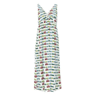 Women's Print Bamboo Simple Twist Nightgown - Natural Toy Train Nightgowns