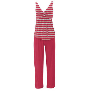 Women's Print Bamboo Twist Tank and Pajama Pants Set - Hopscotch Stripe Pajamas