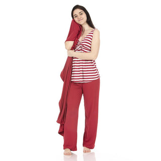 KicKee Pants Womens Print Twist Tank and Pajama Pants Set - Playground Stripe