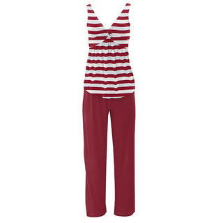 Women's Print Bamboo Twist Tank and Pajama Pants Set - Playground Stripe Pajamas