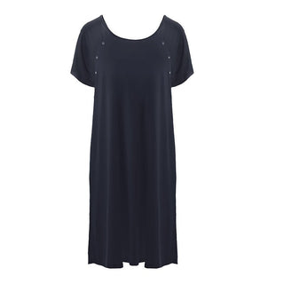 Women's Solid Bamboo Labor and Delivery Hospital Gown - Deep Space Hospital Gowns