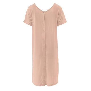 Women's Solid Bamboo Labor and Delivery Hospital Gown - Peach Blossom Hospital Gowns