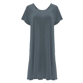 Women's Solid Bamboo Labor and Delivery Hospital Gown - Slate Hospital Gowns