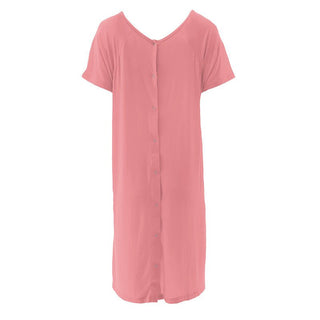 KicKee Pants Womens Solid Labor and Delivery Hospital Gown - Strawberry