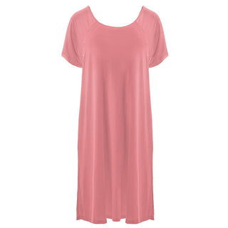 Women's Solid Bamboo Labor and Delivery Hospital Gown - Strawberry Hospital Gowns