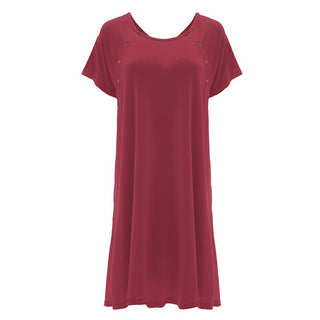 Women's Solid Bamboo Labor and Delivery Hospital Gown - Wild Strawberry Hospital Gowns