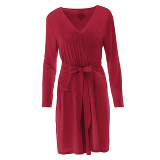 KicKee Pants Womens Solid Maternity/Nursing Robe - Crimson