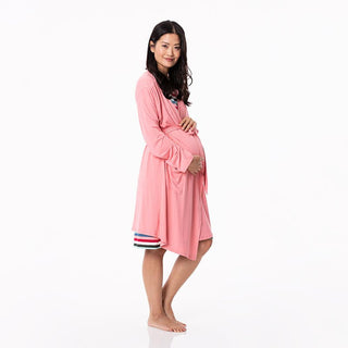 Women's Solid Bamboo Maternity/Nursing Robe - Strawberry Robes