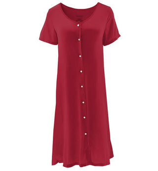 Women's Solid Bamboo Nursing Nightgown - Crimson Nightgowns