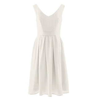 Women's Solid Bamboo Woven Dress, Natural White Dresses