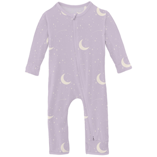 Kickee Pants 2-Way Zipper Coverall - Thistle Starry Sky & Moon | Baby Riddle