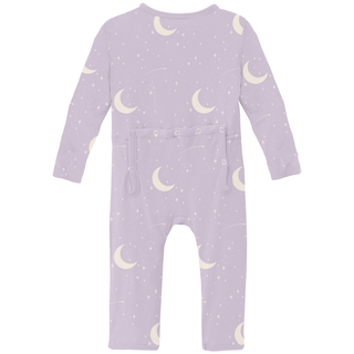 Kickee Pants 2-Way Zipper Coverall - Thistle Starry Sky & Moon | Baby Riddle