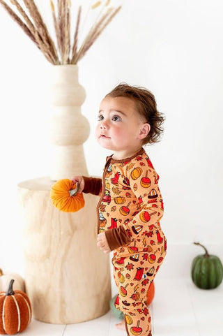 Bamboo Convertible Footie Romper - Autumn Truck Kiki and Lulu