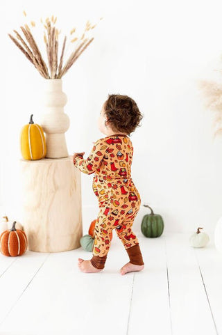 Bamboo Convertible Footie Romper - Autumn Truck Kiki and Lulu