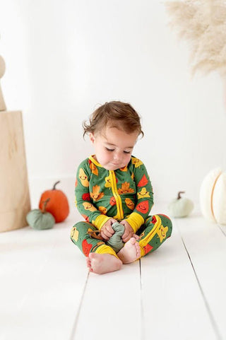 Bamboo Convertible Footie Romper - Leaves Kiki and Lulu