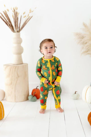 Kiki and Lulu Bamboo Convertible Footie Romper - Leaves