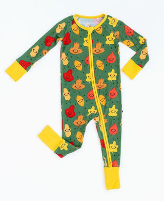 Kiki and Lulu Bamboo Convertible Footie Romper - Leaves