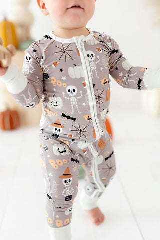 Bamboo Convertible Footie Romper - Neutral Halloween Kiki and Lulu