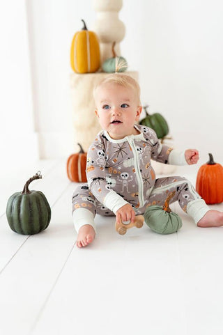 Bamboo Convertible Footie Romper - Neutral Halloween Kiki and Lulu