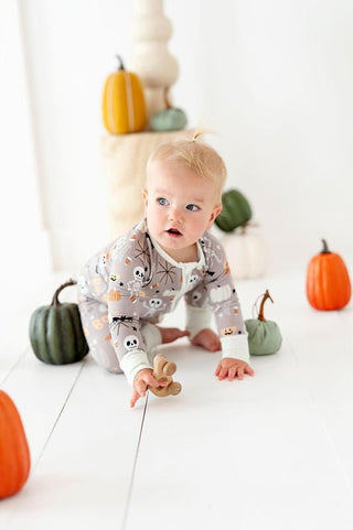 Bamboo Convertible Footie Romper - Neutral Halloween Kiki and Lulu