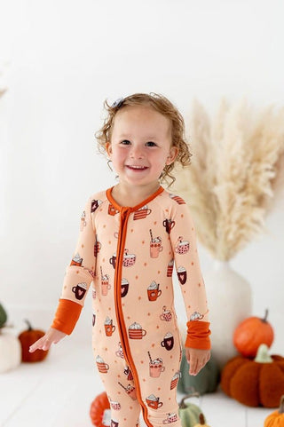 Bamboo Convertible Footie Romper - Pumpkin Spice Baby & Toddler Sleepwear