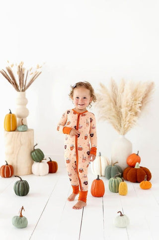 Bamboo Convertible Footie Romper - Pumpkin Spice Baby & Toddler Sleepwear