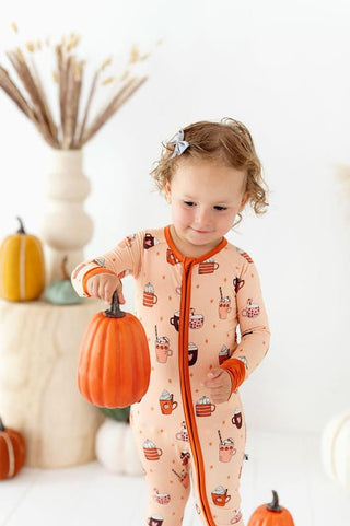 Kiki and Lulu Bamboo Convertible Footie Romper - Pumpkin Spice