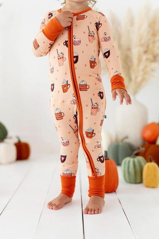 Bamboo Convertible Footie Romper - Pumpkin Spice Kiki and Lulu