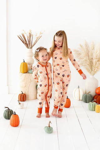 Bamboo Convertible Footie Romper - Pumpkin Spice Kiki and Lulu