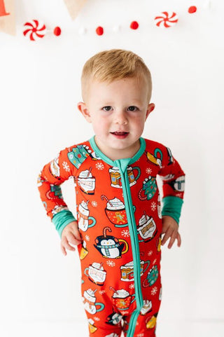 Bamboo Convertible Footie Romper - Wake Me Up Before You Cocoa (Mugs) Baby & Toddler Sleepwear