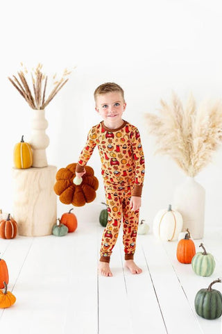 Kiki and Lulu Bamboo Long Sleeve Pajama Set - Autumn Truck