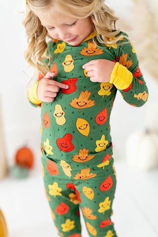 Bamboo Long Sleeve Pajama Set - Leaves Kiki and Lulu