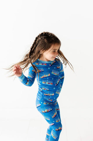 Bamboo Long Sleeve Pajama Set - Menorah Kiki and Lulu