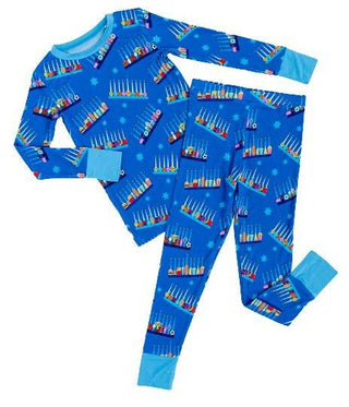 Kiki and Lulu Bamboo Long Sleeve Pajama Set - Menorah | Cozy Sleepies provide warmth and snugness for better sleep.