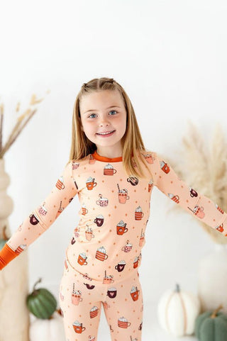 Bamboo Long Sleeve Pajama Set - Pumpkin Spice Kiki and Lulu