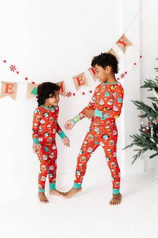 Kiki and Lulu Bamboo Long Sleeve Pajama Set - Wake Me Up Before You Cocoa (Mugs)