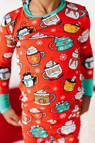 Kiki and Lulu Bamboo Long Sleeve Pajama Set - Wake Me Up Before You Cocoa (Mugs)