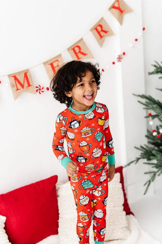 Kiki and Lulu Bamboo Long Sleeve Pajama Set - Wake Me Up Before You Cocoa (Mugs)