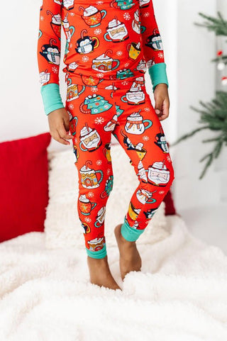 Kiki and Lulu Bamboo Long Sleeve Pajama Set - Wake Me Up Before You Cocoa (Mugs)