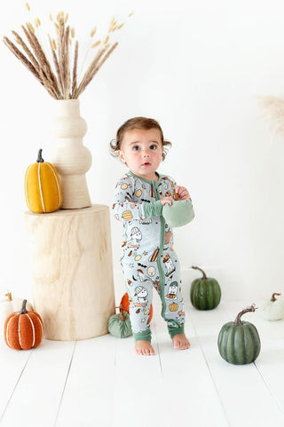 Boy's Bamboo Convertible Footie Romper - IM JUST A SKATER BOO (Ghosts) Baby & Toddler Sleepwear