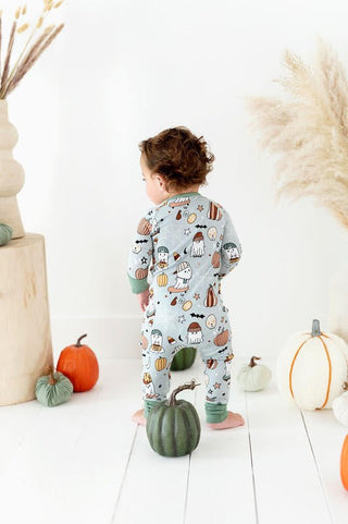 Boy's Bamboo Convertible Footie Romper - IM JUST A SKATER BOO (Ghosts) Baby & Toddler Sleepwear