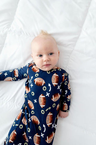 Boy's Bamboo Knotted Gown - Football Baby & Toddler Sleepwear