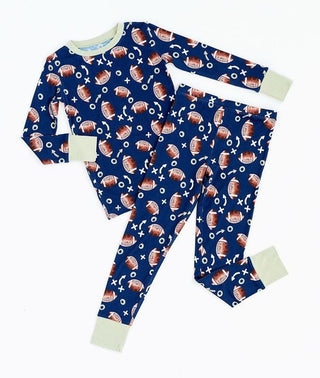 Boy's Bamboo Long Sleeve Pajama Set - Football Baby & Toddler Sleepwear